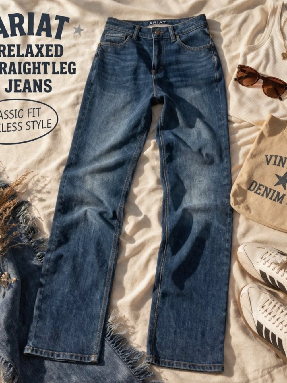 Ariat Denim Ultra High Rise Relaxed Straight Jeans